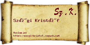 Szögi Kristóf névjegykártya