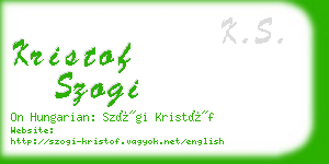 kristof szogi business card